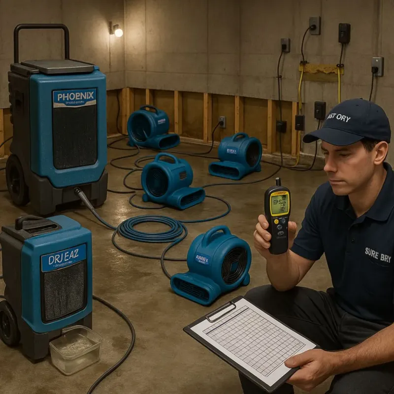 Structural Drying and Dehumidification process in Seadrift, TX
